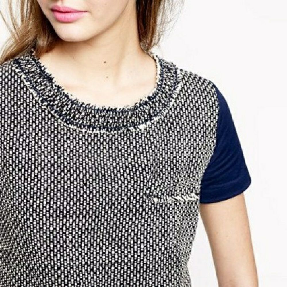 J. Crew Tweed-Front Tee - Picture 3 of 4